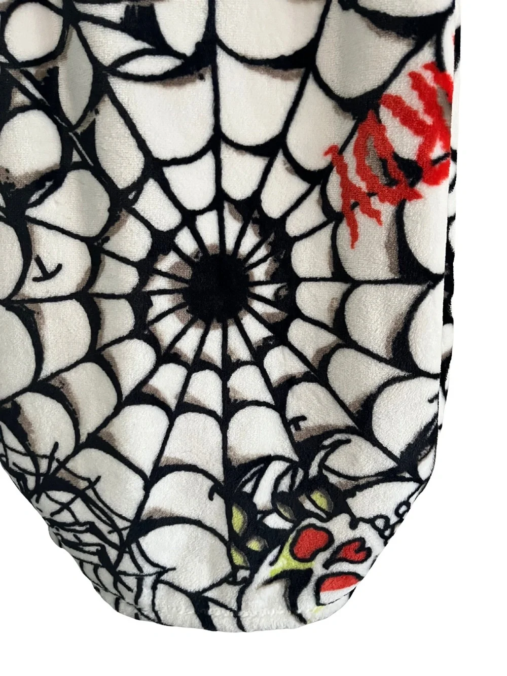 Ed Hardy Oversized Plush Throw Blanket Spiderweb Skull Tattoo Print